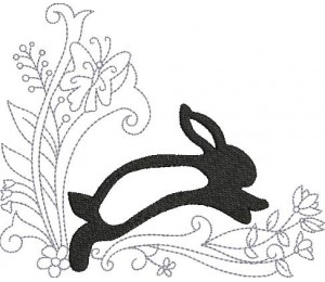 Stickdatei - Bunnies in the garden 4